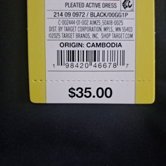 Women's Pleated Active Dress "All in Motion"  XL Black with Built in Shorts - Picture 10 of 12